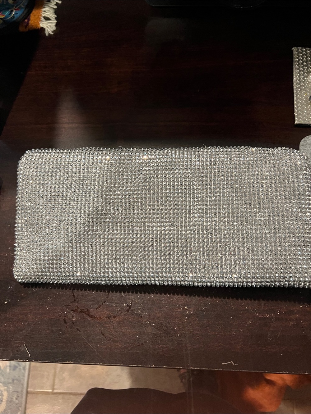 Silver Crystal Rhinestone Evening Clutch - Women Bags - Picture 3 of 3